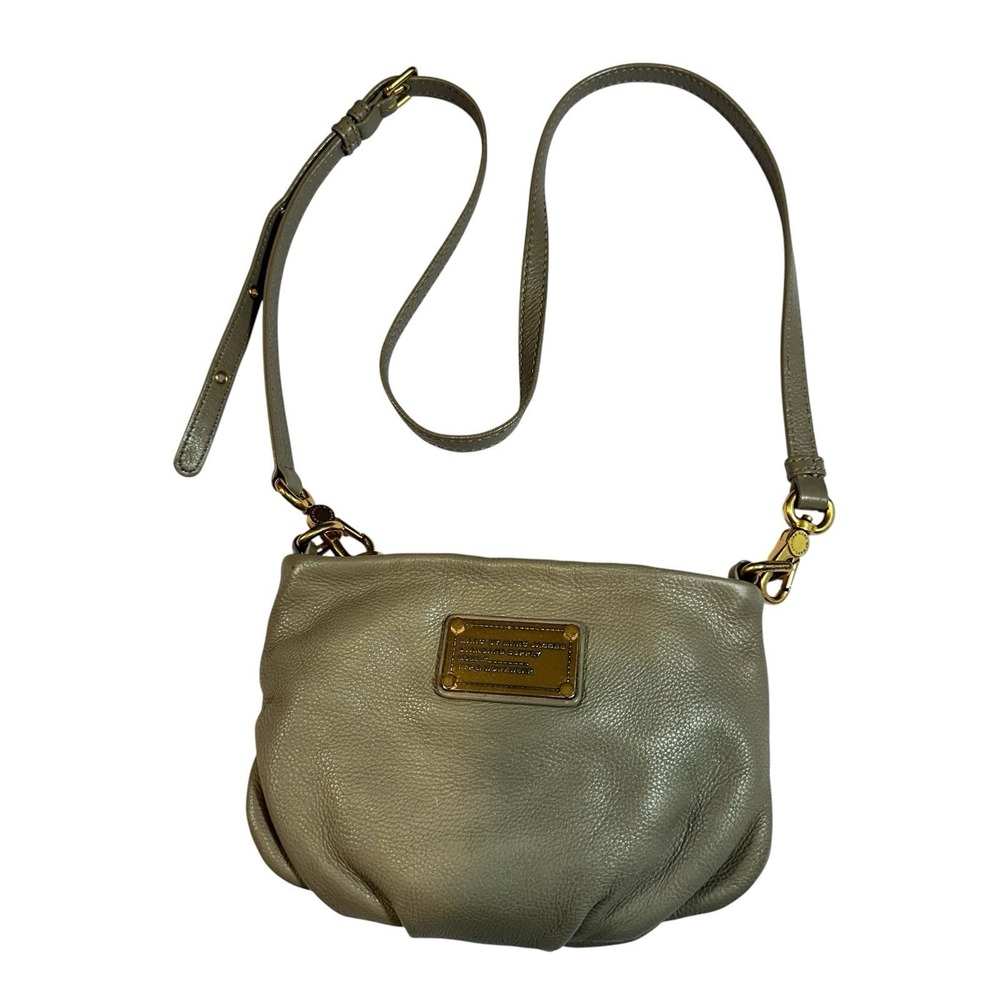 Marc by Marc Jacobs Q Percy Leather Crossbody Bag‎ Gray Pebbled Adjustable Strap